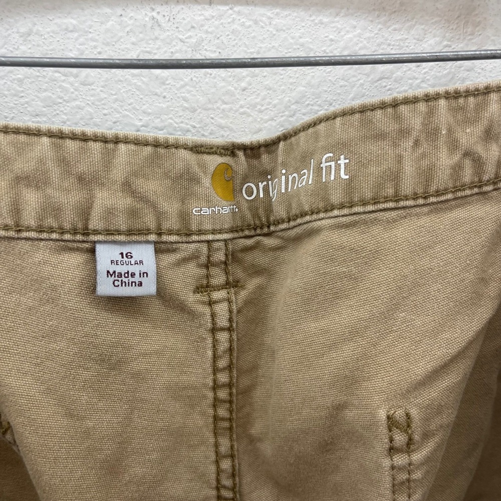 Carhartt Hiking Pants Women 16 Duck Tan Original Fit Gorpcore Granola Girl - Picture 3 of 10